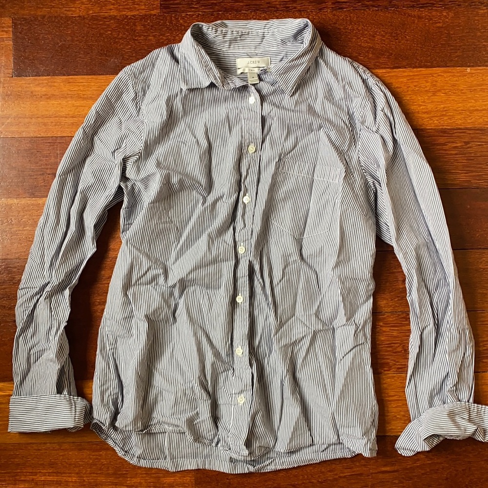 J. Crew Button Down Striped Shirt in “Boy” Cut